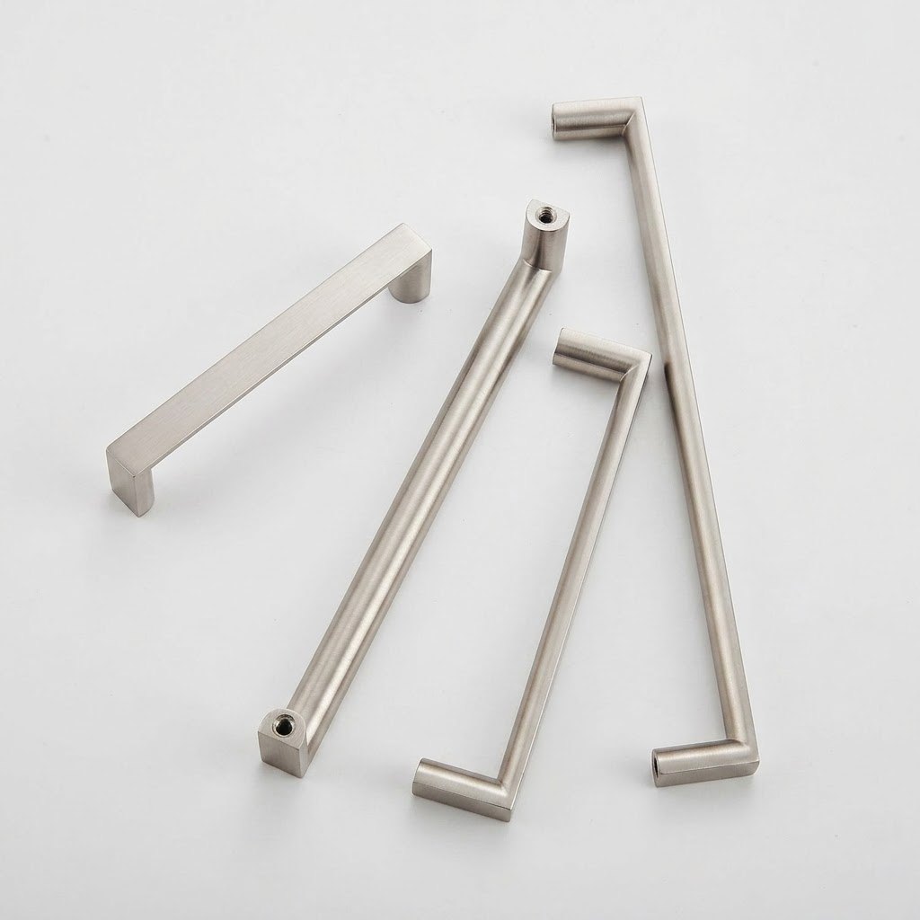 1005 modern square bar cabinet handle in brushed nickel finish