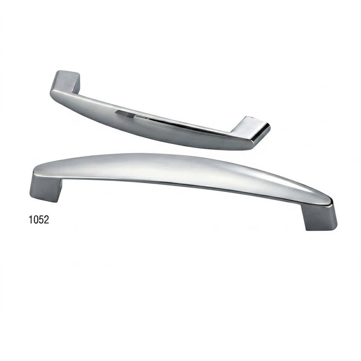 1052 curved cabinet handle in chrome plated finish