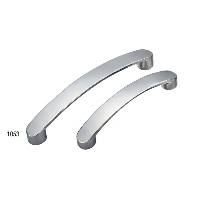 1053 curved cabinet handle in chrome plated finish