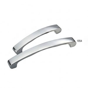 1054 curved cabinet handle in chrome plated finish