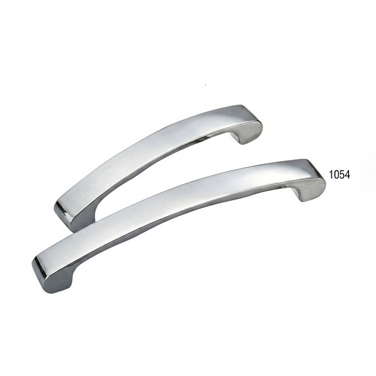 1054 curved cabinet handle in chrome plated finish