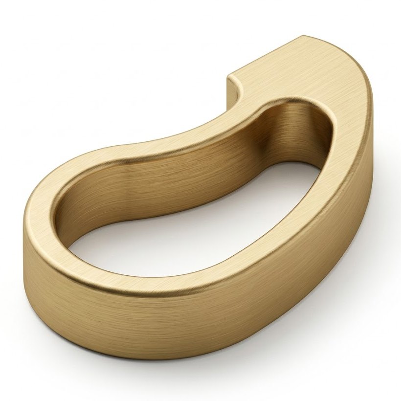 1753 modern cutout finger pull in brushed gold finish