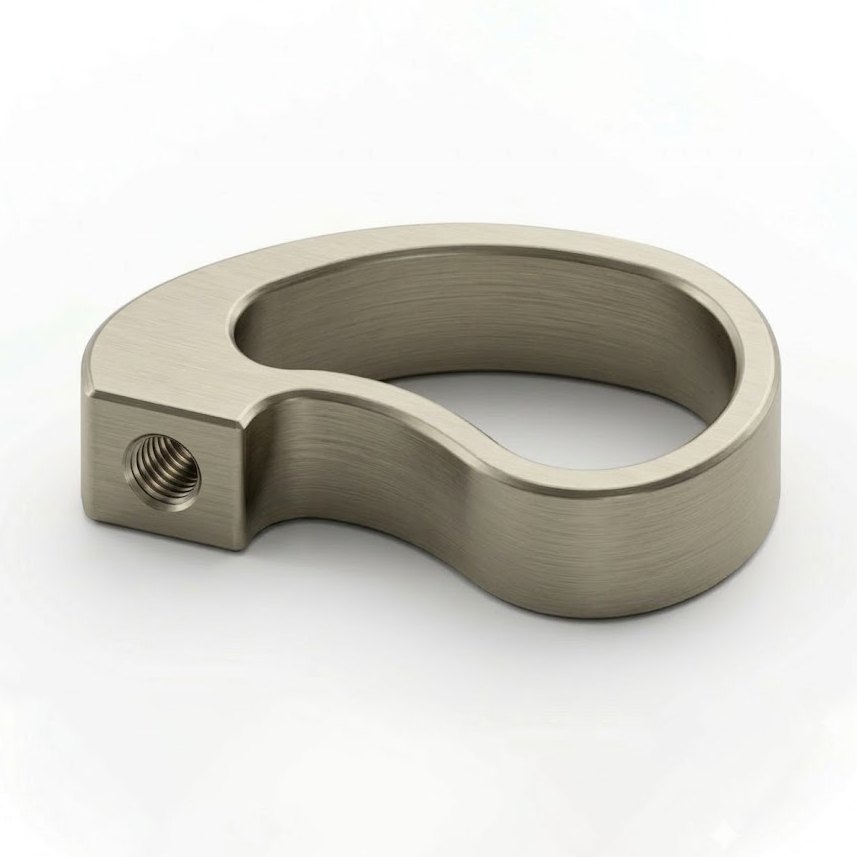 1753 modern cutout finger pull in brushed nickel finish