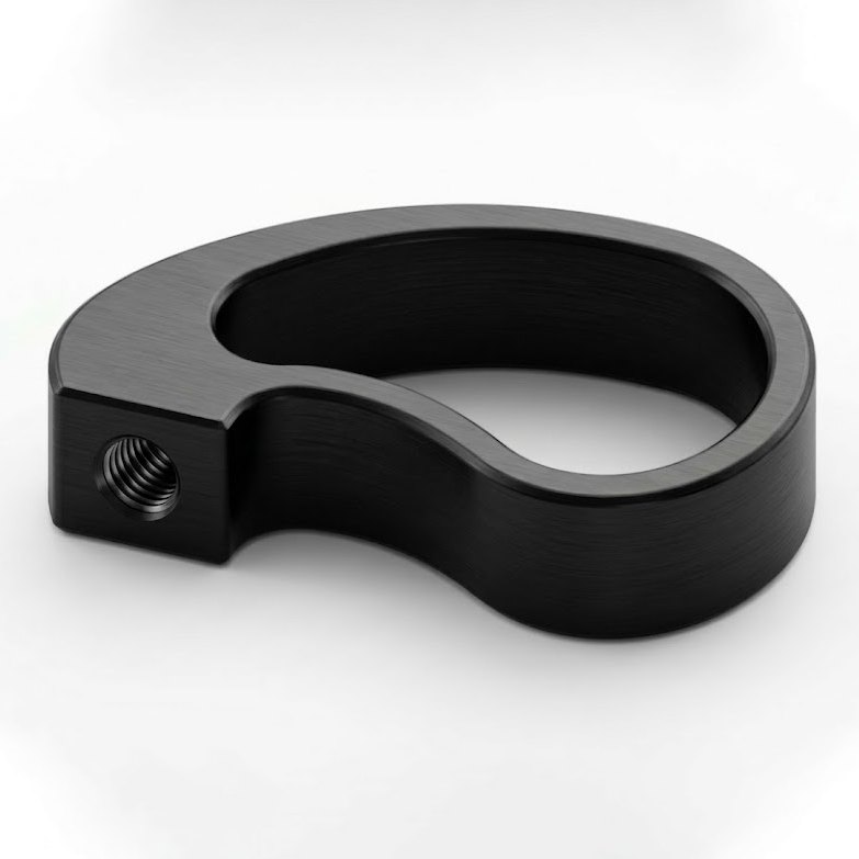 1753 modern cutout finger pull in matt black finish