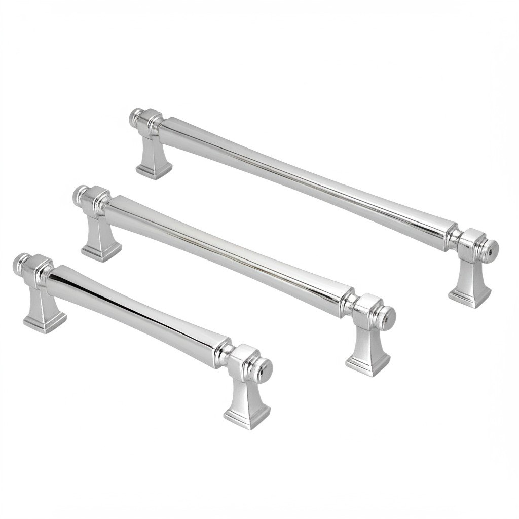 1950 die-cast aluminum cabinet handle in chrome plated finish