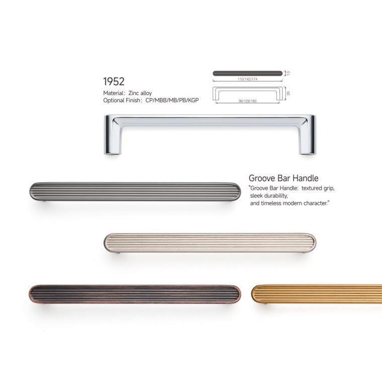 1952 textured groove bar handle detail