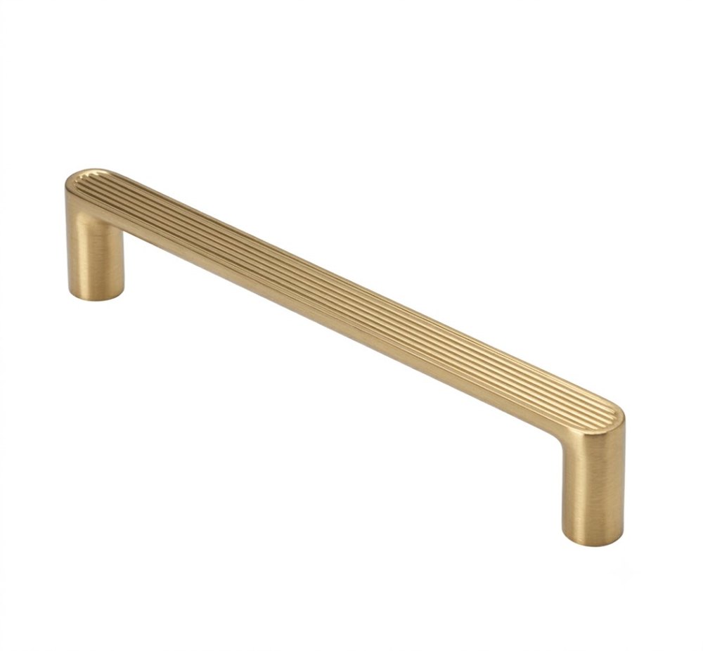 1952 textured groove bar handle in matt brushed gold finish
