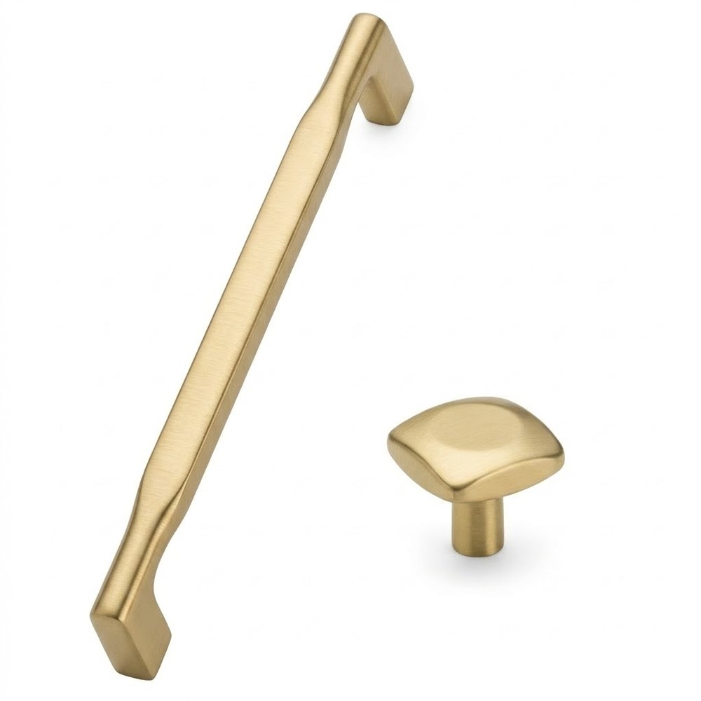 1978 mellow bar cabinet handle in brushed gold finish