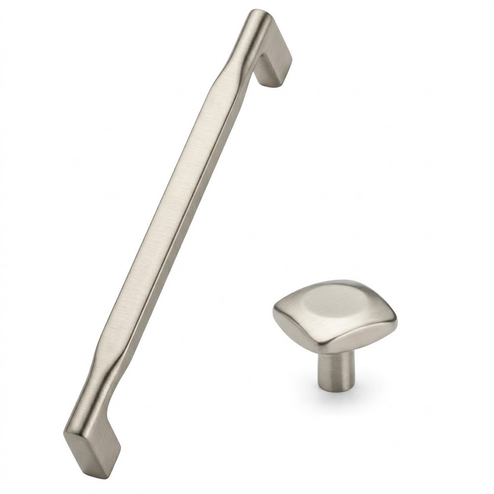 1978 mellow bar cabinet handle in brushed nickel finish