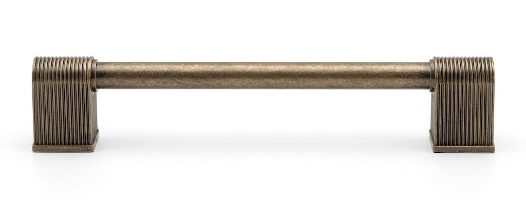 1982 fluted cabinet handle in dark antique brass finish
