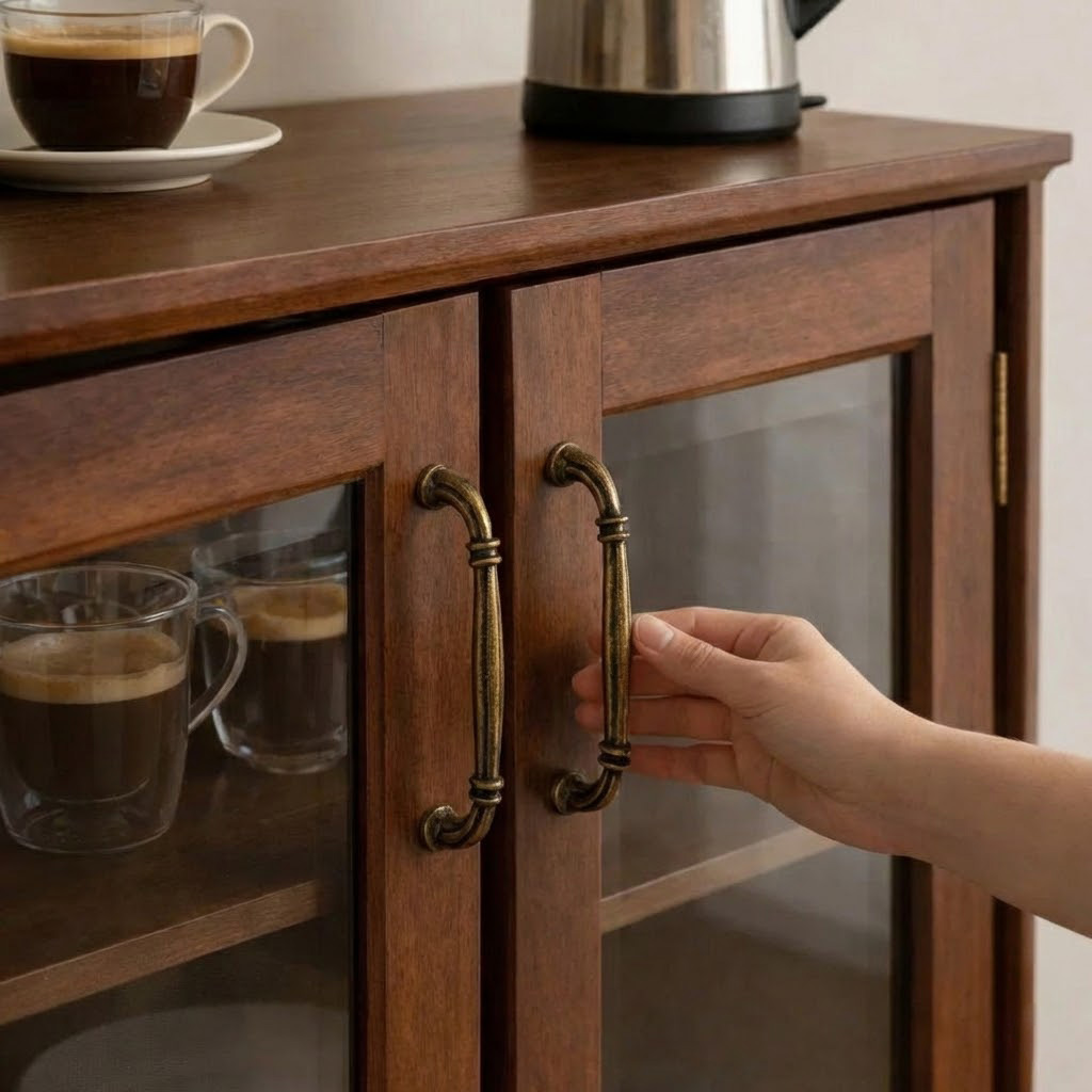 1997 cabinet handle and round knob in oil rubbed bronze