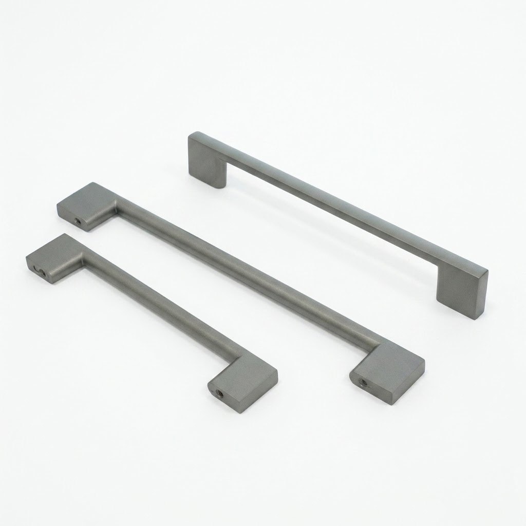 2001 wood grain aluminum cabinet handle detail