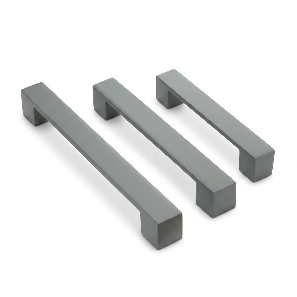 2003 die-cast aluminum cabinet handle in gray finish