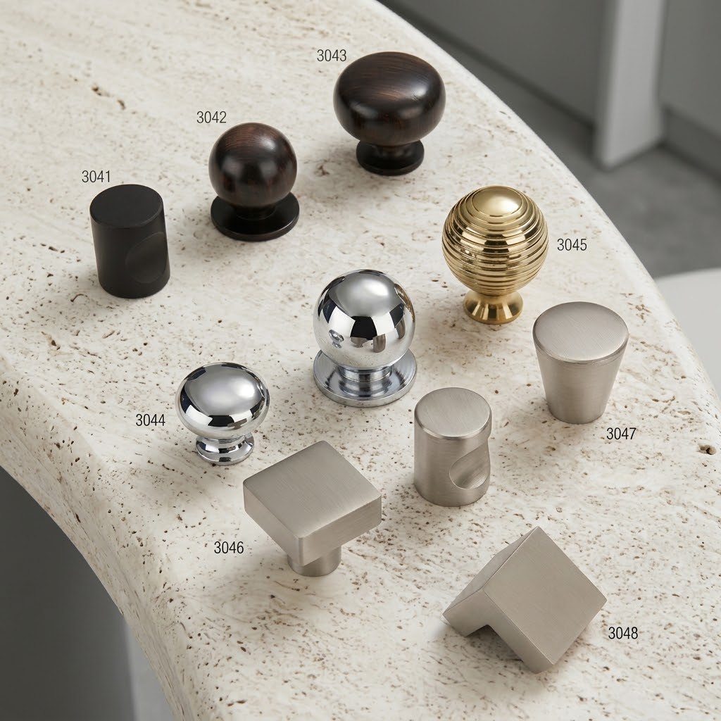 3046 modern square brushed aluminum cabinet pull detail