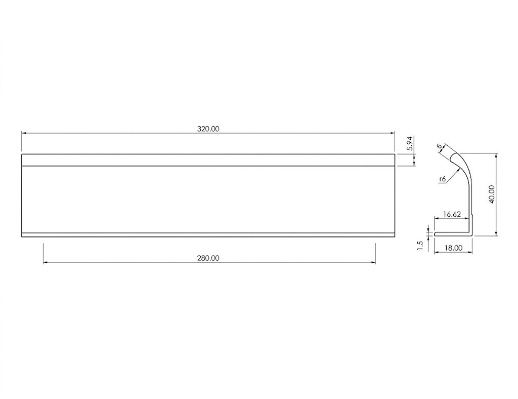 3054 aluminum edge pull cabinet handle 320mm length
