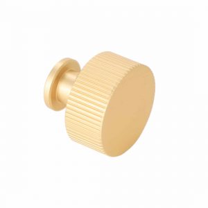 3268 fluted round cabinet knob in brushed gold finish alternate view