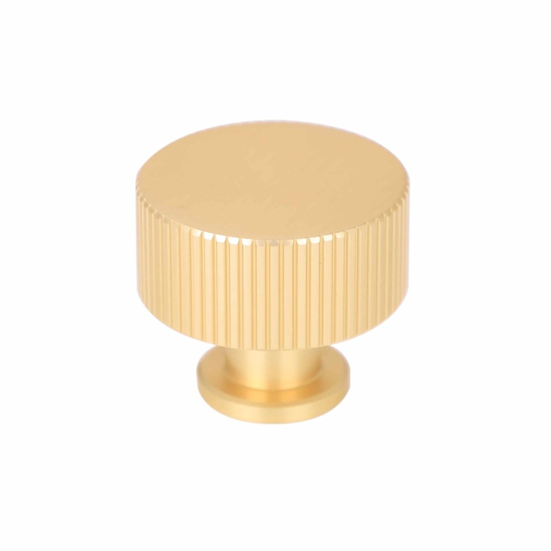 3268 fluted round cabinet knob in brushed gold finish