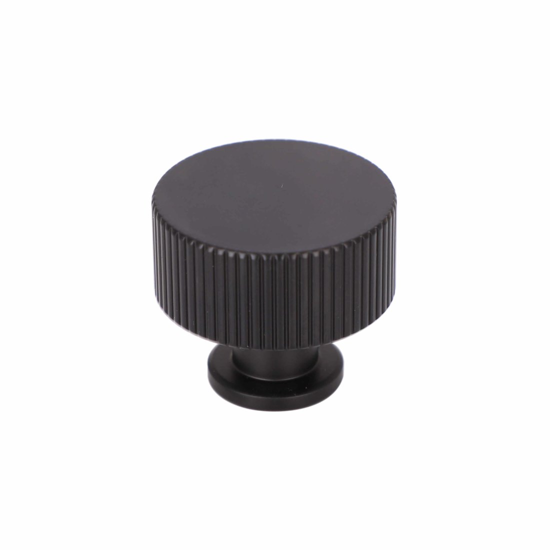 3268 fluted round cabinet knob in matt black finish