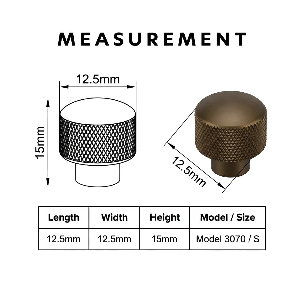 3663 knurled aluminum cabinet knob knurled texture