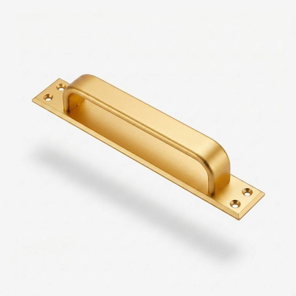 3670 aluminum door pull handle in anodized gold finish