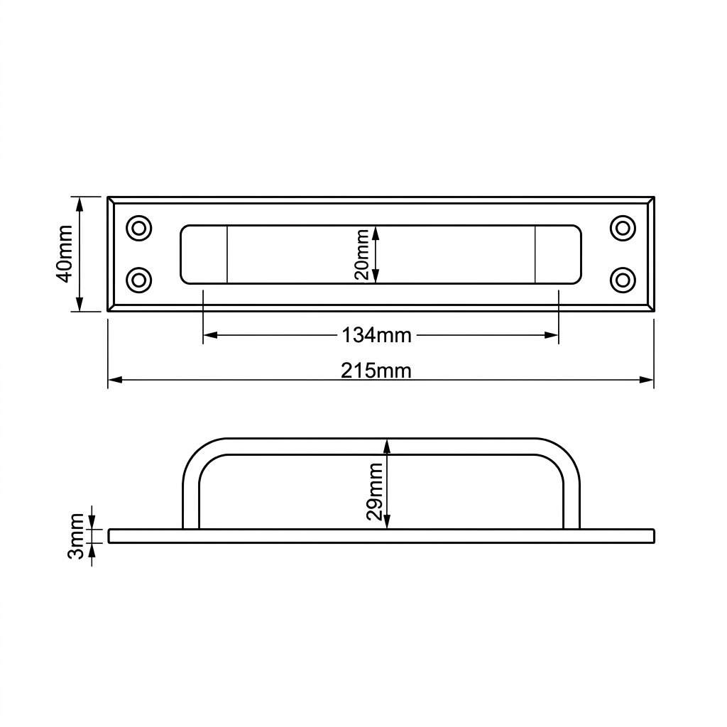 3670 aluminum door pull handle size chart
