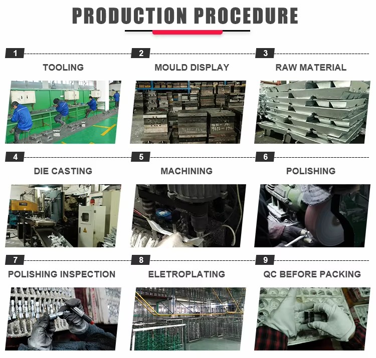 Production process: die casting, machining, polishing and electroplating