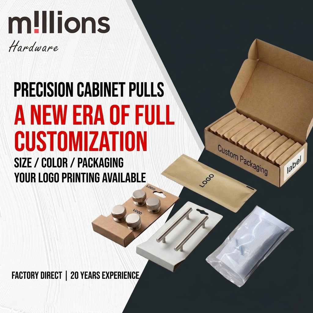 Custom packaging for furniture handles with logo printing